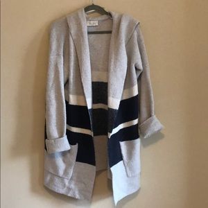 Hooded Grey Stripped Jacket